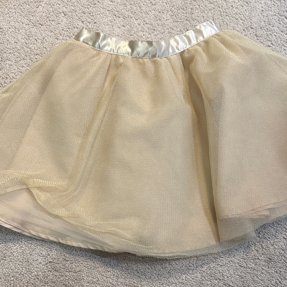 Girls Janie and Jack gold glitter tulle Skirt size 6